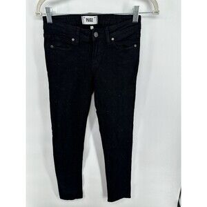 Paige Jeans 25 Waist Black Denim Skyline Ankle Peg